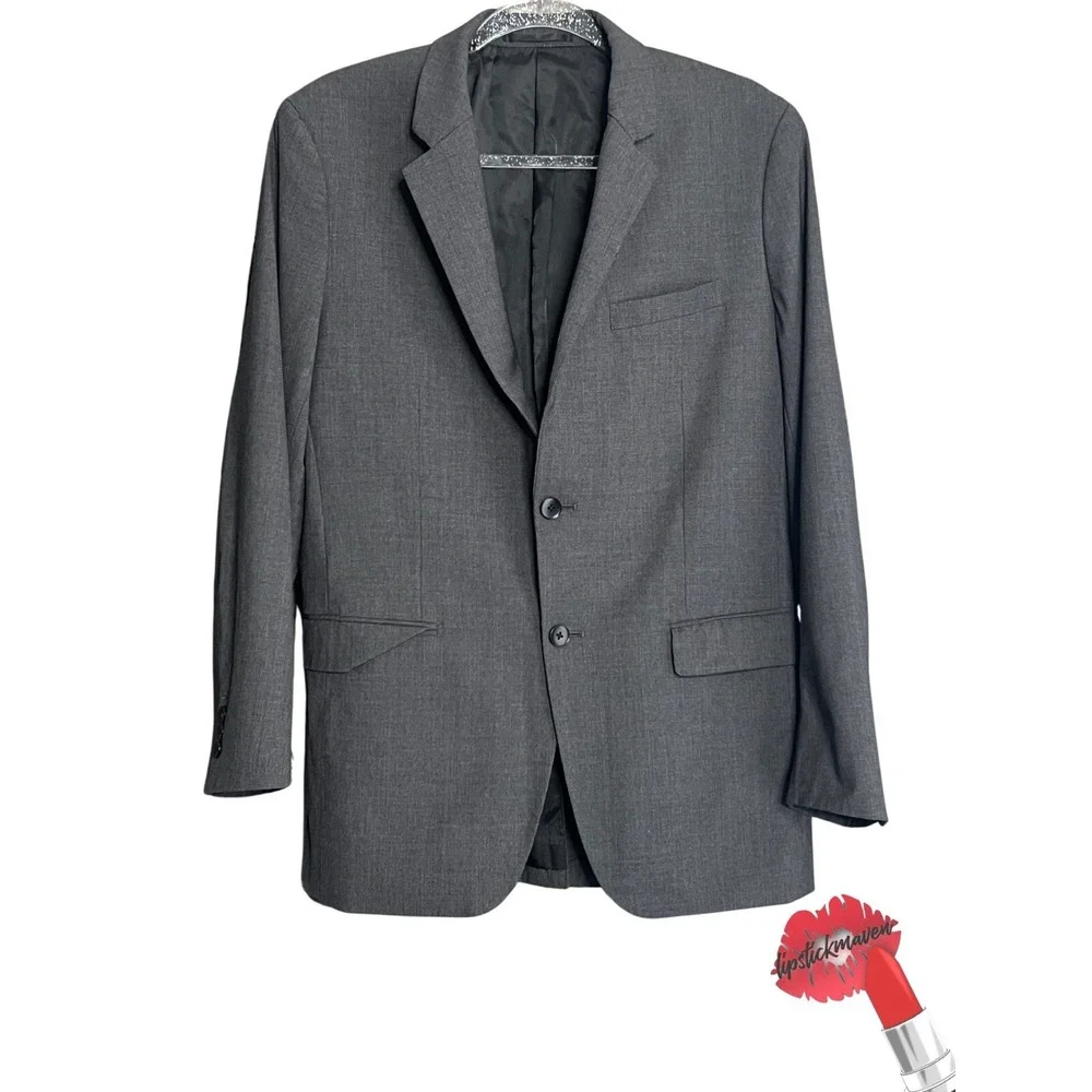 Theory Blazer Mens 40 Sports Coat Grey Wool Regular Classic Jacket